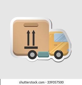 Carton package box on shipping truck