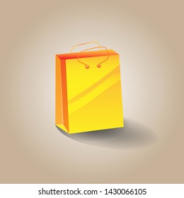 Carton package. Orange color. Buying in the store. Vector graphics.
