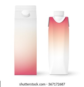 carton package template for juice or dairy product vector