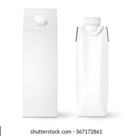 carton package template for juice or dairy product vector