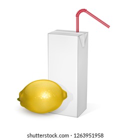 The carton packages of Milk or juice, isolated on light background. carton packages with lemonade, White pack Mockup, vector Eps 10 illustration