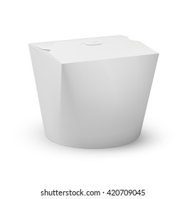 Carton packaging for Chinese food, snacks or gift. Isolated on white background.