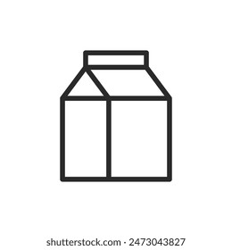 Carton packaging for liquid, linear style icon. Kefir, milk, juice. Editable stroke width