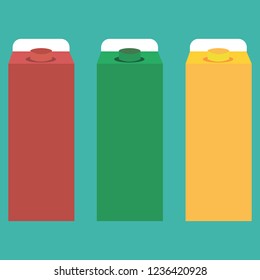 Carton Packaging for milk, kefir, juice. Vector