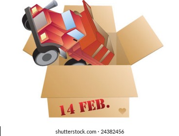 The carton paper box for valentine's gifts