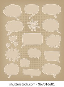 carton paper speech bubbles set. vector
