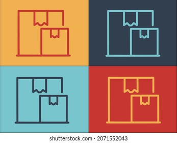 Carton Parcel Box Logo, Simple Flat Icon of carton,package,box