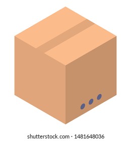Carton parcel icon. Isometric of carton parcel vector icon for web design isolated on white background