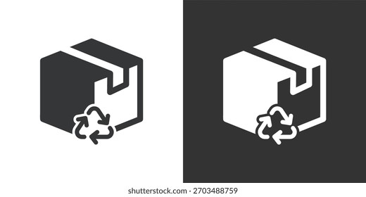 Carton Recycling icon. Solid glyph series icon