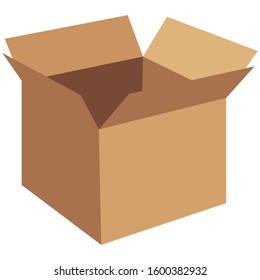 Carton shipping boxes open with fragile signs. Vector illustration of isolated on a white background.