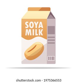 Carton Of Soya Milk Vector Isolated Illustration