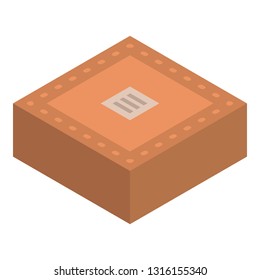 Carton square box icon. Isometric of carton square box vector icon for web design isolated on white background