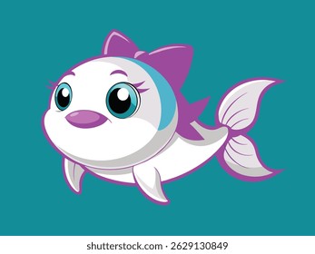 Un Arte vectorial de pescado estilo cartón