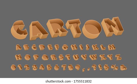 Carton style font design, alphabet letters and numbers, Eps10 vector.