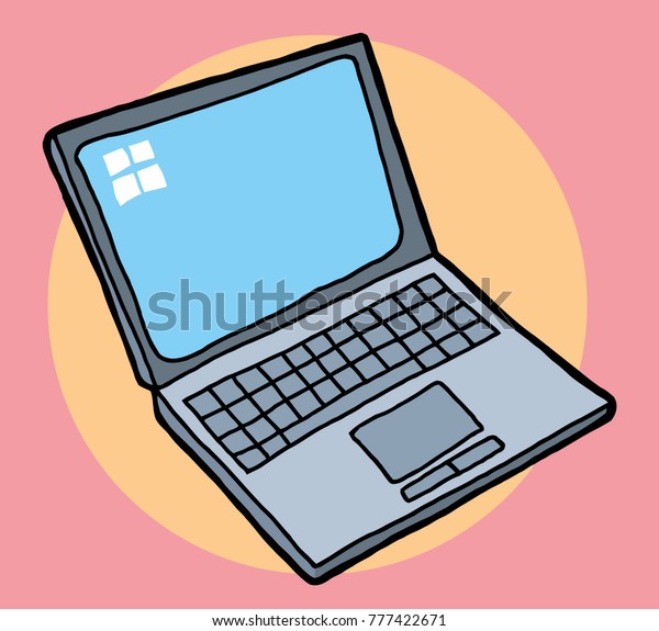 Carton Style Laptop Computer Vector Stock Vector (Royalty Free) 777422671