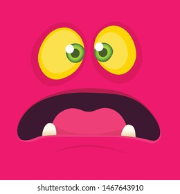 Carton surprised monster face. Halloween vector illustration