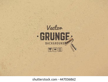 Carton textured grunge background. Grain noise vector texture.