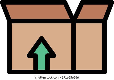 icono de línea de color de vector de caja