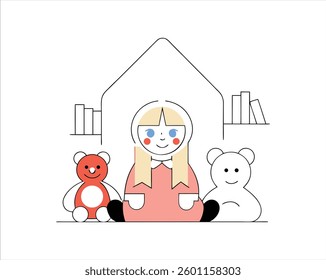 Carton vector , doll vector and doll icon free eps download