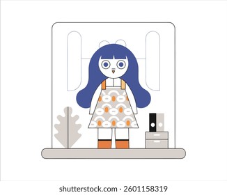 Carton vector , doll vector and doll icon free eps download