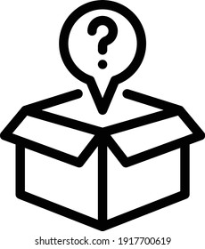icono de línea delgada del vector de caja