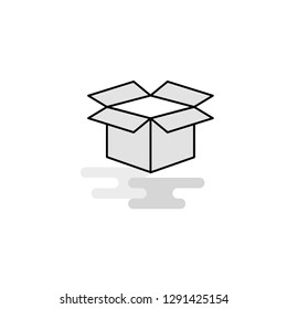 Carton  Web Icon. Flat Line Filled Gray Icon Vector