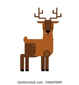 Carton wild deer animal flat vector