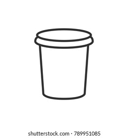 Carton of yogurt. Line with Editable stroke