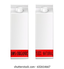 Cartons, 100% organic, 100% natural, vector