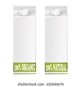 Cartons, 100% organic, 100% natural, vector