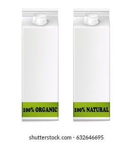 Cartons, 100% organic, 100% natural, vector