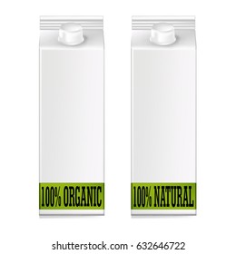 Cartons, 100% organic, 100% natural, vector