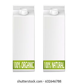 Cartons, 100% organic, 100% natural, vector