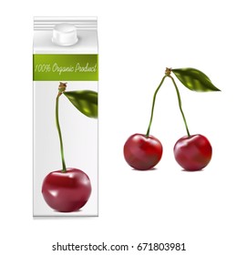Cartons of juice, cherry, organic