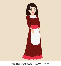 Cartoo Indian beautiful girl 2d vector illustration