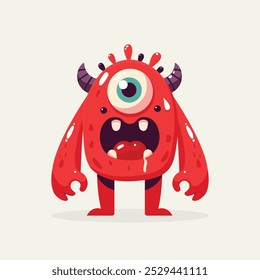 cartoom monster red isolated on white background