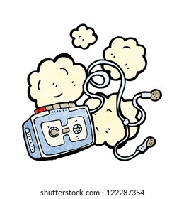 cartoon 1980 radio cassette player