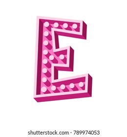 Cartoon 3d character E. Letter vector illustration. 