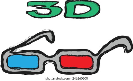 cartoon 3d glasses icon