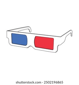 cartoon 3d glasses Isolated on White