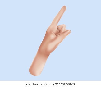 Manos 3d de caricatura. Mano vectorial realista. Señal de paz, buen grito de señas, apuntar con la mano, alta de cinco manos Hombres y mujeres brazos Decoración objeto aislado. Ilustración del vector