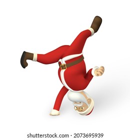 Cartoon 3D realistic Santa Claus. Character for Christmas designs. Vector illustration.