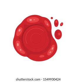 Cartoon 3d red old wax stamps vector icons. Empty seals symbol of quality, warranty and security. Sealing label set.