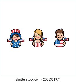 cartoon 4th july independence day illustration