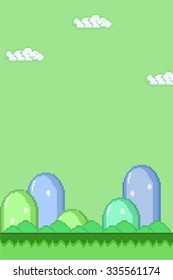Cartoon 8-Bit Retro Style Mobile Game Background Platform
