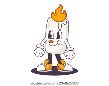 cartoon 90s candle isolated white background