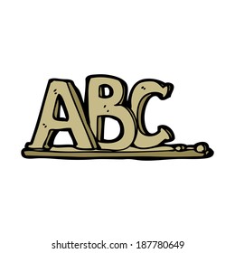 caricatura de cartas ABC