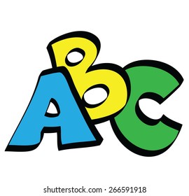 cartoon ABC letters, vector icon
