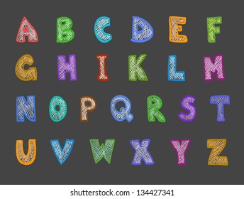 cartoon abc set on dark
