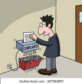 Cartoon about male office worker